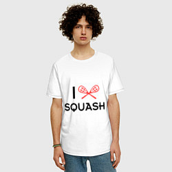 Футболка оверсайз мужская I Love Squash, цвет: белый — фото 2