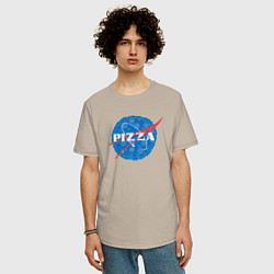 Футболка оверсайз мужская Pizza, цвет: миндальный — фото 2