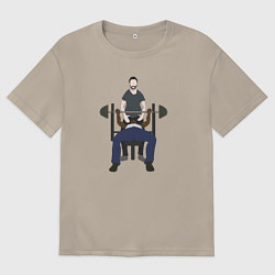 Футболка оверсайз мужская Just Do It, CJ!, цвет: миндальный