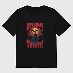 Футболка оверсайз мужская Welcome sweetie, цвет: черный