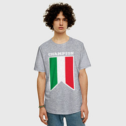 Футболка оверсайз мужская Италия чемпион, цвет: меланж — фото 2