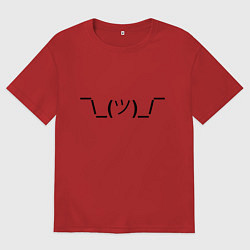 Футболка оверсайз мужская Эмодзи I dont know - темный, цвет: красный