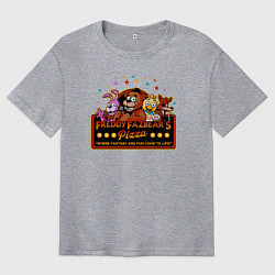 Футболка оверсайз мужская Пиццерия Фредди, цвет: меланж