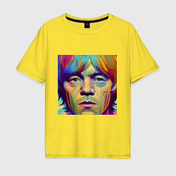 Футболка оверсайз мужская Brian Jones Digital Portret, цвет: желтый