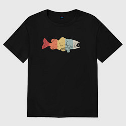 Футболка оверсайз мужская Color fish, цвет: черный