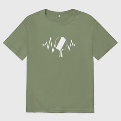 Футболка оверсайз мужская Пинг-понг в моем сердце, цвет: авокадо