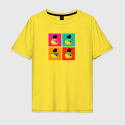 Футболка оверсайз мужская Chicken Gun: цветные квадраты, цвет: желтый