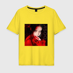 Футболка оверсайз мужская Blackpink Jisoo in red, цвет: желтый