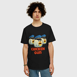 Футболка оверсайз мужская Chicken Gun команда синие, цвет: черный — фото 2