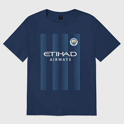 Футболка оверсайз мужская Эрлинг Холанд Манчестер Сити форма 2324, цвет: тёмно-синий