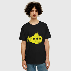 Футболка оверсайз мужская Желтая подводная лодка, цвет: черный — фото 2