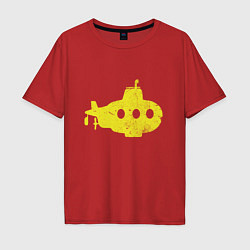 Футболка оверсайз мужская Желтая подводная лодка, цвет: красный