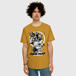 Футболка оверсайз мужская Linkin Park all, цвет: горчичный — фото 2