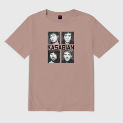 Футболка оверсайз мужская Kasabian музыканты, цвет: пыльно-розовый
