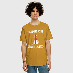 Футболка оверсайз мужская Come on England, цвет: горчичный — фото 2