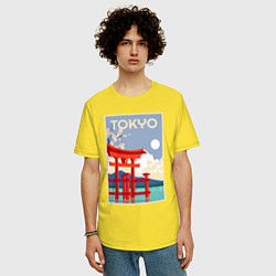 Футболка оверсайз мужская Tokyo - japan, цвет: желтый — фото 2