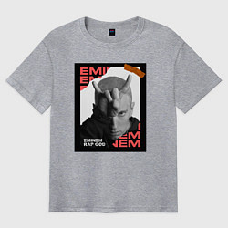 Футболка оверсайз мужская Rap god, цвет: меланж