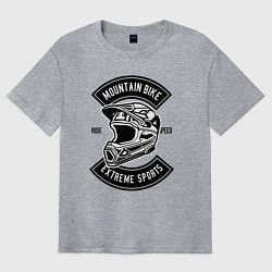 Футболка оверсайз мужская Mountain bike helmet, цвет: меланж
