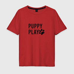 Футболка оверсайз мужская Puppy Play, цвет: красный