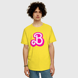 Футболка оверсайз мужская Б - значит Барби, цвет: желтый — фото 2