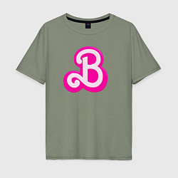 Футболка оверсайз мужская Б - значит Барби, цвет: авокадо