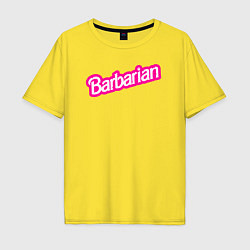 Футболка оверсайз мужская Барби варвар - барбариан, цвет: желтый