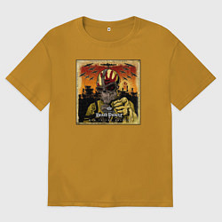 Футболка оверсайз мужская Обложка альбома War Is the Answer группы Five Fing, цвет: горчичный