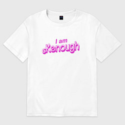 Футболка оверсайз мужская I am kenough barbie, цвет: белый