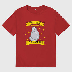 Футболка оверсайз мужская Ты-пыль во вселенной, а я - котик, цвет: красный