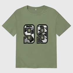 Футболка оверсайз мужская Год рождения номер регион 99, цвет: авокадо