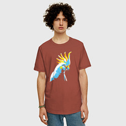 Футболка оверсайз мужская Попугай WPAP, цвет: кирпичный — фото 2