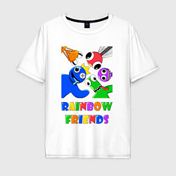 Футболка оверсайз мужская Rainbow Friends персонажи, цвет: белый