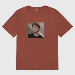 Футболка оверсайз мужская Пустой взгляд Киллиана, цвет: кирпичный