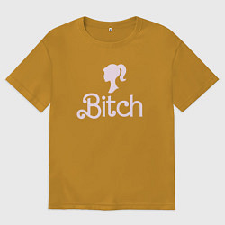 Футболка оверсайз мужская Стиль барби с иконкой, цвет: горчичный