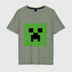 Футболка оверсайз мужская Minecraft creeper face, цвет: авокадо