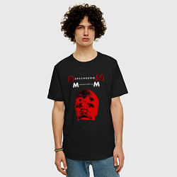 Футболка оверсайз мужская Depeche Mode 2023 Memento Mori - Red Skull 01, цвет: черный — фото 2