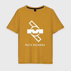 Футболка оверсайз мужская Depeche Mode Mute Records Logo, цвет: горчичный