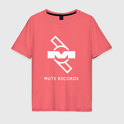 Футболка оверсайз мужская Depeche Mode Mute Records Logo, цвет: коралловый