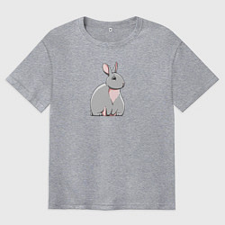 Футболка оверсайз мужская Заяц полный, цвет: меланж