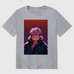 Футболка оверсайз мужская Двуликий Итадори Юдзи, цвет: меланж