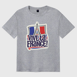 Футболка оверсайз мужская Vive la France, цвет: меланж
