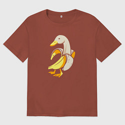 Футболка оверсайз мужская Банановый гусь, цвет: кирпичный