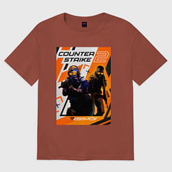 Футболка оверсайз мужская КС 2 Азимов, цвет: кирпичный