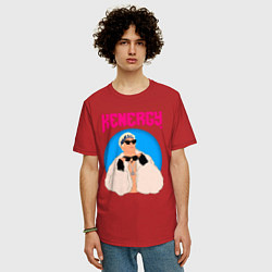 Футболка оверсайз мужская Кен и Барби, цвет: красный — фото 2