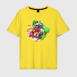 Футболка оверсайз мужская Команда Марио, цвет: желтый