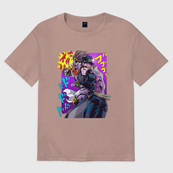 Футболка оверсайз мужская Джотаро - Jojo, цвет: пыльно-розовый