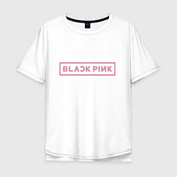 Футболка оверсайз мужская Black pink - logotype - South Korea, цвет: белый