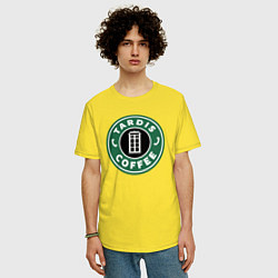 Футболка оверсайз мужская Tardis coffee, цвет: желтый — фото 2