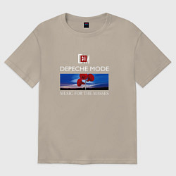 Футболка оверсайз мужская Depeche Mode - Music for the Masses logo, цвет: миндальный