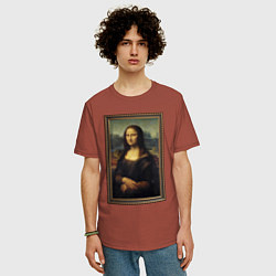 Футболка оверсайз мужская Mona Lisa - original, цвет: кирпичный — фото 2